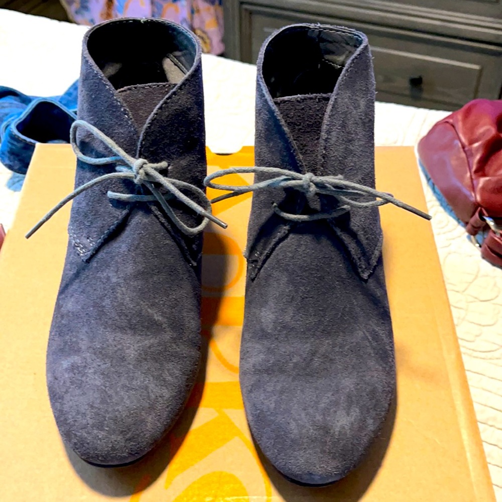 Crown vintage grey suede booties